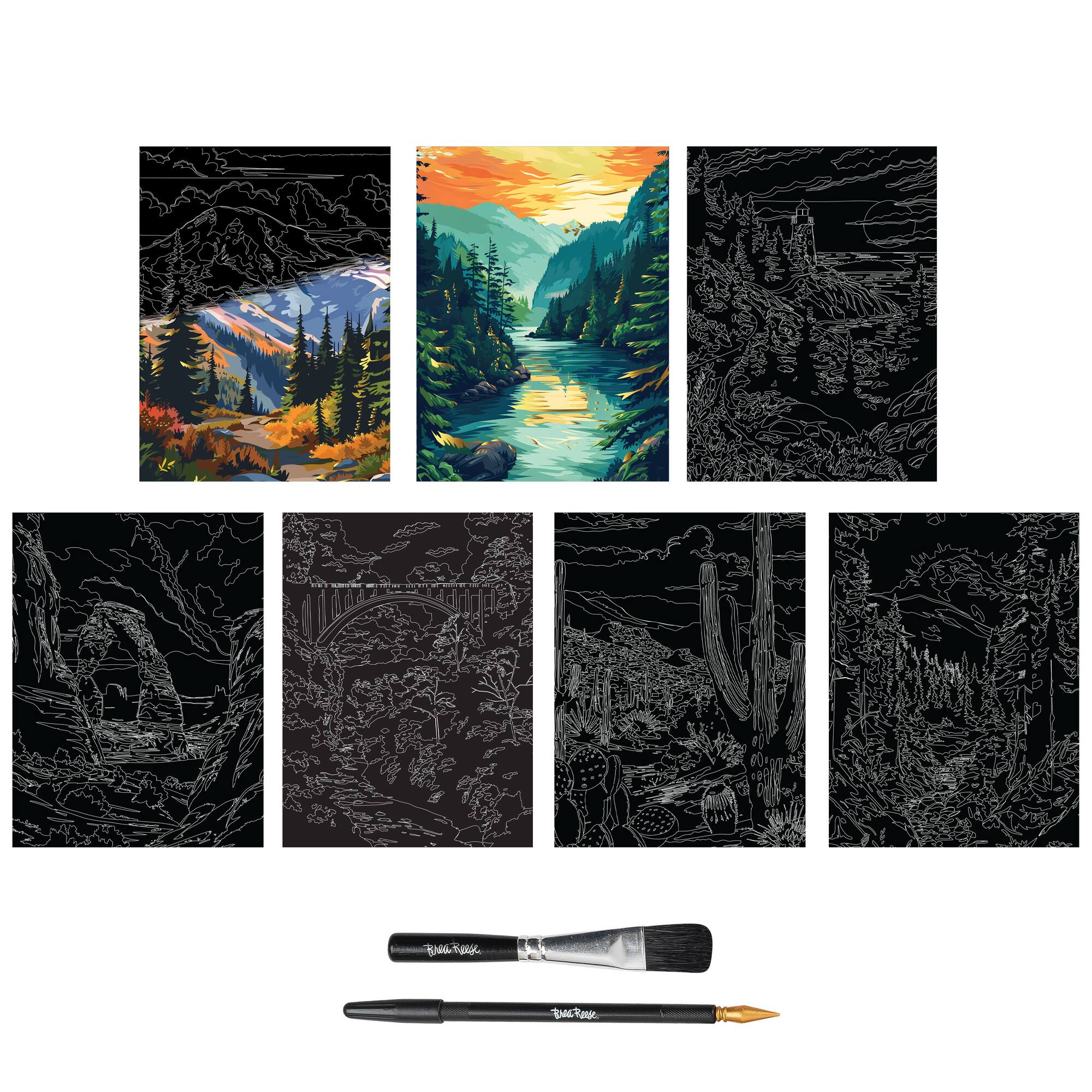 Brea Reese™ 6" x 8" Landscape Scratch Art Paper Pad